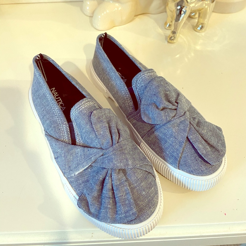 Denim blue Nautica slip ons